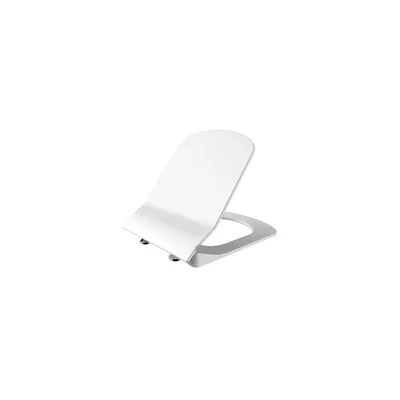 A white toilet seat is shown on a white background.