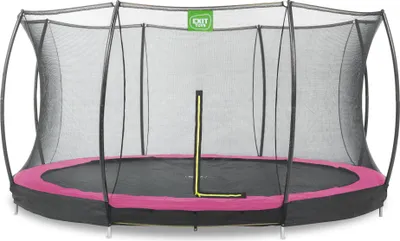 Produktbild von EXIT Silhouette Trampolin ø427cm, mit Sicherheitsnetz, Bodentrampolin, Rund, für Kinder, Rosa