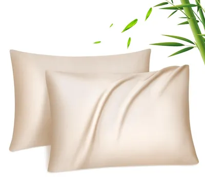 Produktbild von Bezugsbezug für Kissen aus Bambuslyocell, 40 x 60 cm - Beige - Atmungsaktiv und kühlend - Verdeckter Reißverschluss
