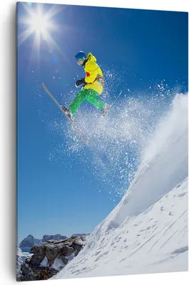 Produktbild von Bild auf Leinwand - Leinwandbild - Einteilig - Ski Winter Schnee Berg - 70x100cm - Wand Bild - Wanddeko - Wandbilder - Leinwanddruck - Wanddekoration - Leinwand bilder - Wandbild - PA70x100-2856