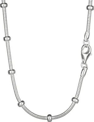 Produktbild von Collier 45cm Schlangenkette rund mit Kugeln 925 Silber Halskette 1,8mm Breit 8227