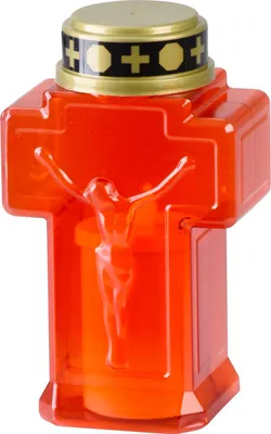Produktbild von Kerze MagicHome, Kreuz, LED, für Grab, rot, 2xAA, 15,3x6,8 cm, (inkl. 2xAA)
