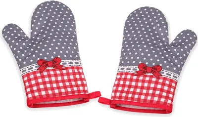 Produktbild von Ofenhandschuhe,Topflappen Handschuh,Backhandschuhe Topfhandschuhe Topflappen,Geeignet für Kochen1Paar(Grauer Bogen)