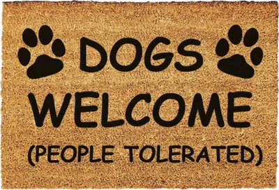 Produktbild von Giftstory Fußmatte Kokos DOGS WELCOME PEOPLE TOLERATED Geschenk -Fussmatten Haustür fußmatte, fussmatte, schmutzfangmatte, fussmatte innen, Willkomme