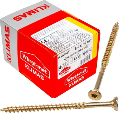 Immagine prodotto di Klimas WKCS KMWHT 5x80 Torx 200 pezzi Viti da carpenteria per legno