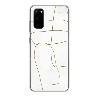 Produktbild von MuchoWow® Handyhülle Schutzhülle Hülle für Samsung Galaxy S20 Kunst - Braun - Weiß - Abstrakt Silikon Softcase Handy Hülle - Bild