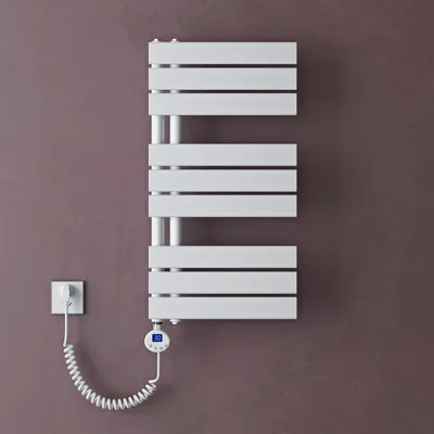 Produktbild von doporro Heizkörper Bad Handtuchheizkörper 76x40cm Badezimmer Badheizkörper Badheizung Handtuchtrockner Handtuchwärmer Seitenanschluss Weiß mit Heizstab 600w