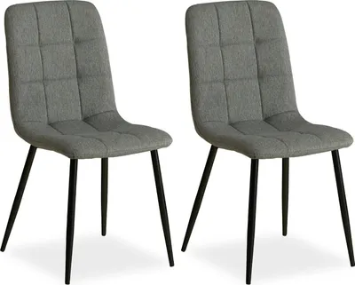 Image de Chaise Salle à Manger Lot de 2 Gris Design Moderne Chaises de Cuisine Chaises pas Cher Fauteuil Rembourrée