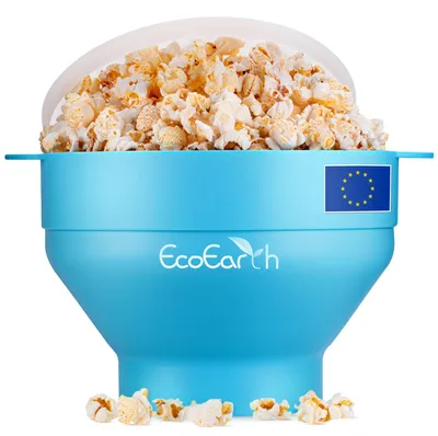 Magnetron-Popcornmaker, Silikon, klappbar, Blau, 1 Stück