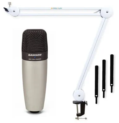 Produktbild von Samson Kondensator-Mikrofon C-01 mit Gelenkarm Weiss