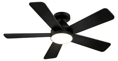 Produktbild von Deckenventilator mit Beleuchtung - 132 cm, Schwarz - Für Wohnzimmer und Außenbereich - Ventilator mit Fernbedienung