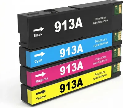 Produktbild von Kompatibler Druckerpatronen Set für PageWide Pro 477dw ersetzt HP 913A Schwarz Cyan Magenta Gelb - ca. 3500/3000 Seiten