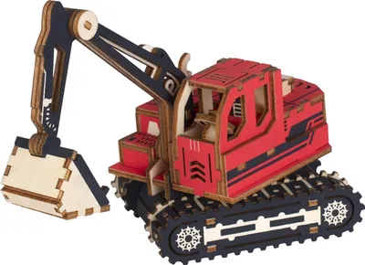 Immagine prodotto di Woodcraft Puzzle 3D Escavatore Rosso