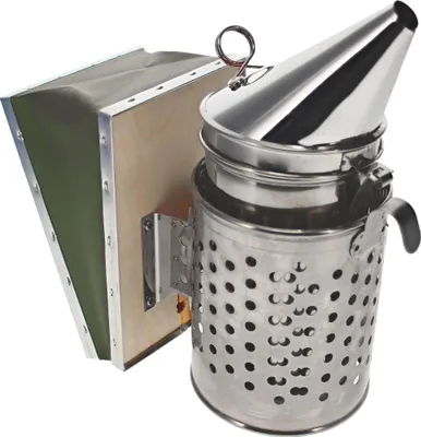 Produktbild von Amerikanischer Smoker Protect Rauchbläser aus Edelstahl mit Lederblasebalg und Hitze-Schutzschild