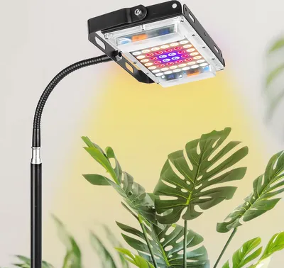 Produktbild von Schreibtischpflanzenlampe LED, UV-IR Vollspektrum für Zimmerpflanzen, 3000 Lumen, 20 Watt, Wachstumsleuchte, Daisy-Chain-Funktion, Ein/Aus-Schalter.