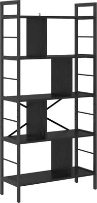 Obrázok produktu pre vidaXL Regál na knihy čierny dubový vzhľad 75 x 30 x 156 cm materiál na báze dreva