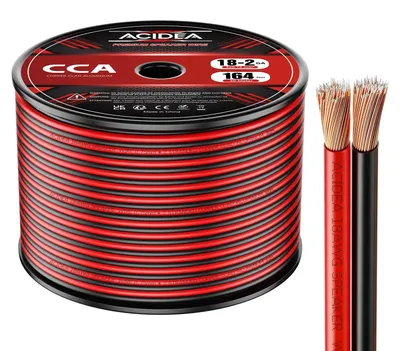 Zdjęcie produktu dla Solidchoice - Kabel głośnikowy o długości 164 stopy, wykonany z miedzi pokrytej warstwą CCA, przeznaczony do systemów stereo