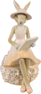 Obrázek produktu pro Clayre & Eef Dekorativní figurka králíka 10x9x17 cm Béžový plast