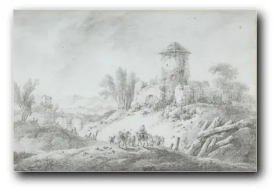 Immagine prodotto di Stampa artistica "Paesaggio" di Jean Pillement – 30 x 45 cm – non incorniciata