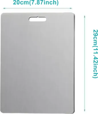 Produktbild von OKWISH Schneidebretter Edelstahl, Küchen Schneidebrett 29x20 cm, Dünnes Schneidebrett Edelstahl, Rostfreies Schneidebrett, Hygienisches Schneidebrett