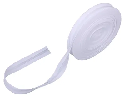 Schrägband, doppelt gefaltet, 23 m, 1,5 cm, Polyester-Baumwolle, Weiß