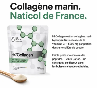 Image de Hi! Collagen Naticol collagène marin + vitamine C, poudre 152,91 g