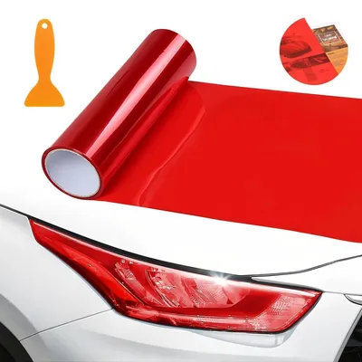 Immagine prodotto di Pellicola colorata per vetri auto, 120x30 cm, rossa, per fari e fanali posteriori