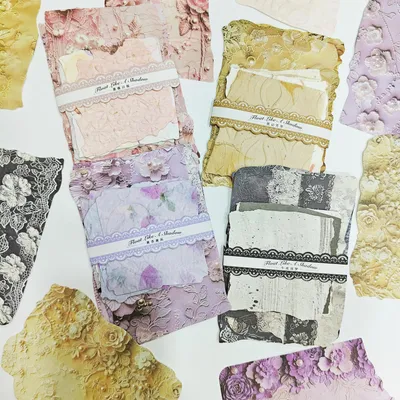 Imagen del producto de Pegatinas vintage de papel, 80 unidades, color rosa, para álbumes de recortes