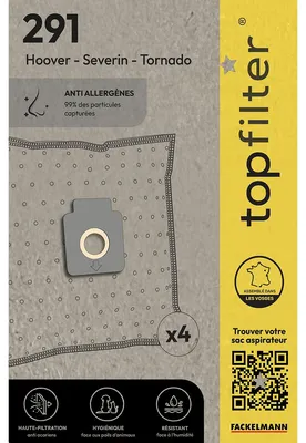 Image de Lot de 4 sacs aspirateur pour Hoover TopFilter Premium