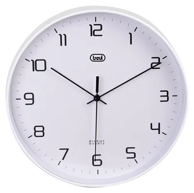 Wandklok 25 cm, stil Sweep-uurwerk, minimalistisch, weiß