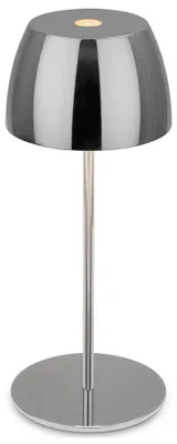 Immagine prodotto di Briloner Serina Mini lampada da tavolo LED senza fili IP44, dimmerabile, touch, protezione dagli spruzzi d'acqua, batteria, cromo, Ø8 x 20 cm