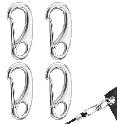 Productafbeelding van 4 Stuks Karabijnhaken van Zinklegering 48 mm, Birnenvormig, Zilver