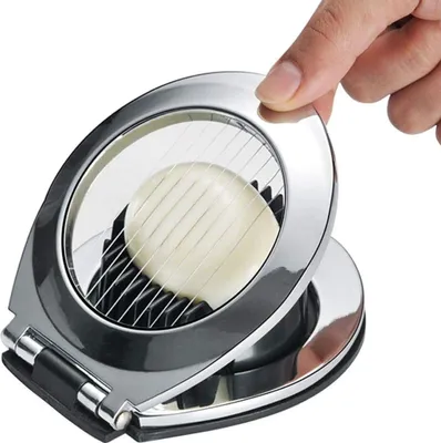 Produktbild von 2-in-1 Eier-Schneider & Eitrenner – Mehrzweck Küchenhelfer aus Edelstahl & ABS für Eier, Wachteleier, gekochte Eier