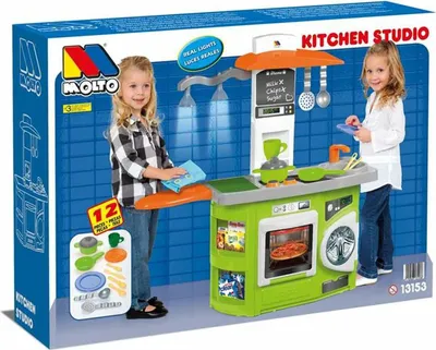Produktbild von Molto Spielküche mit Lichteffekt Kinderküche Waschmaschine Herd Backofen Küche Kinder