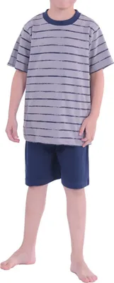Produktbild von Jungen Kinder Shorty Pyjama kurzarm und mit Streifenoptik 171 505 90 741 ; grau , 140