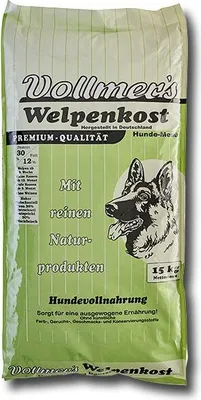 A bag of dog food for puppies.