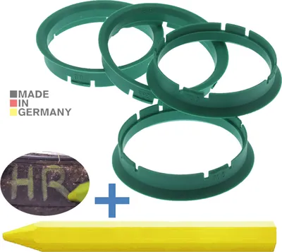 Produktbild von 4X Zentrierringe 70,0 x 65,1 mm Mint Felgen Ringe + 1x Reifen Kreide Fett Stift