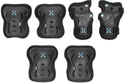 Produktbild von Nils Extreme Schoner Set - 3in1 Set Knieschone Ellbogenschoner Handgelenkpolster für Kinder Erwachsene - Schwarz und Mint - L - H320
