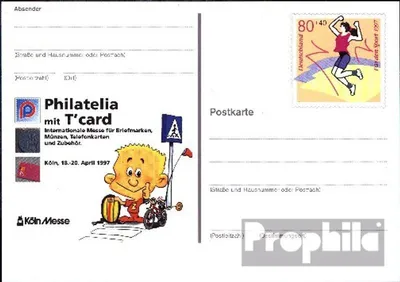 Produktbild von Belege Ganzsachen BRD (BR.Deutschland) 1997 PSo45 Sonderpostkarte gefälligkeitsgestempelt  Sporthilfe