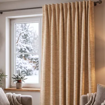 Produktbild von SCHÖNER LEBEN. Thermovorhang sand beige 245cm Aufhängung Smok-Schlaufenband