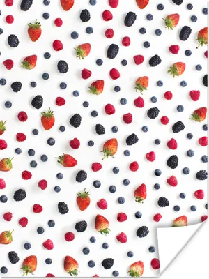 Produktbild von MuchoWow® Poster Rote Früchte - Heidelbeere - Erdbeere 60x80 cm - Schlafzimmer Dekoration