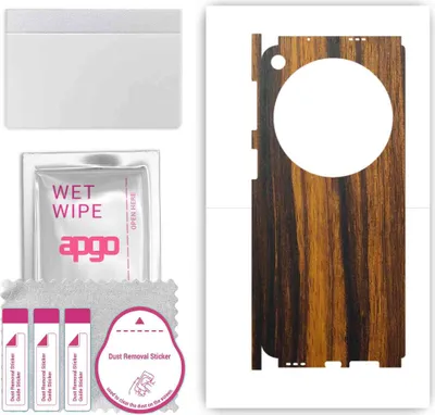 Produktbild von apgo Rückseite + Seiten Schutzfolie, Skin, kompatibel mit OnePlus Open, Hinten Displayschutzfolie aus Vinylfolie, kratzfest, einfache Montage - Tigerwood