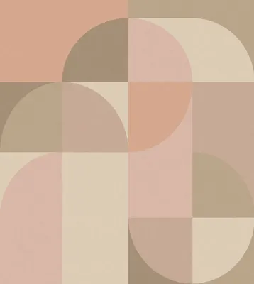 Produktbild von ESTAhome Fototapete Kreise im Bauhaus-Stil Rosa und Beige 250 x 279 cm