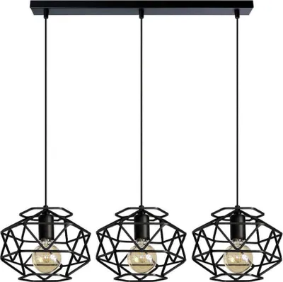 Image de Lampe Suspendue Moderne Noire Loft Cage 2701/Z-B-3