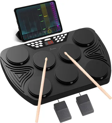 Productafbeelding van Elektronisch Drumstel - Elektronische Drumkit - Digitale Trommelset - Oprolbaar Drumpad