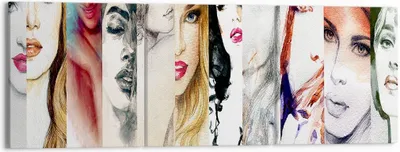 Produktbild von Bild auf Leinwand - Leinwandbild - Frauen Schönheit Dame Illustration - 150x50cm - Wand Bild - Wanddeko - Leinwanddruck - Bilder - Kunstdruck - Leinwand bilder - Wandkunst - CA150x50-3012
