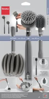 Imagen del producto de Metaltex 297626000: Juego de 3 cepillos de limpieza "Brush-Up"