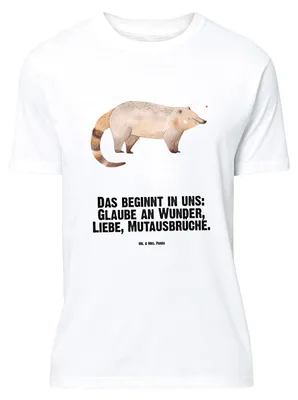 Produktbild von Mr. & Mrs. Panda Größe XL T-Shirt Nasenbär - Weiß - Geschenk, Tshirt, Rüsselbär, Lustige Sprüche, Nasenbären, mit Spruch, Shirt, Bär