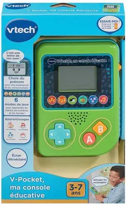 Immagine prodotto di Console educativa interattiva VTECH V-Pocket, verde, 3-7 anni, personalizzabile
