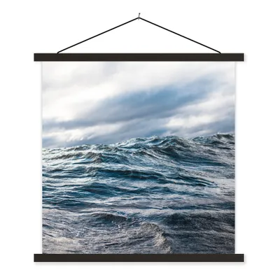 Produktbild von MuchoWow® Textilposter Meer - Golf - Norwegen 60x60 cm mit schwarzem Rahmen - Posteraufhänger